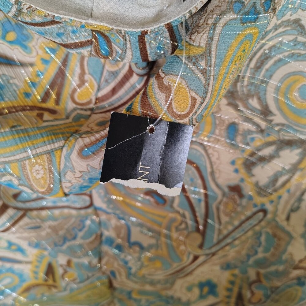 Lane Bryant Top Womens 20 Brown Paisley Halter Neck Blouse Y2K Retro Boho NWT - Picture 11 of 12